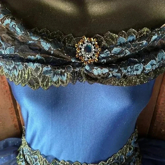 Sapphire Blue Lace & Sparkle Tulle Ballet Ballerina Tutu Dance Costume Dress - Picture 4 of 10